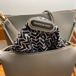 Madison West Grey Purse with Removable section